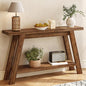 Console Table, 55-Inch Entryway Table with Storage 2-Tier Narrow Wood Console Table Behind Couch Sofa Tables for Living Room, Entryway, Hallway (Light Brown) - color: Brown