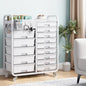 14-Drawers Rolling Storage Cart with Tabletop & Pegboard, Multi-Purpose Utility Organizer Cart for Home, Classroom, Office, Dorm & Bedroom