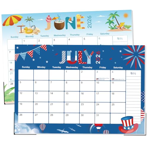 Guasslee Desk Calendar 2026-2027, 19-Month School Year Calendar, 2026 Jun. - 2027 Dec, 17"x11.5" Large Monthly Desk Planner with Corner Protectors, Ample Blocks ＆ Notes for Home Office - color: Jun 19month blue, size: 17"x11.5"