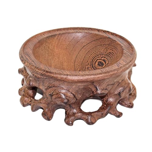 GOLDY&WENDY Oriental Asian Rosewood Crystal Decorative Ball Display Stand Pedestal Stands - color: B019, size: Small