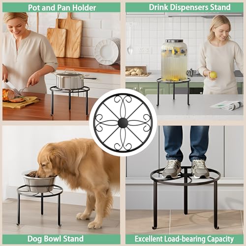 5 Pack Metal Plant Stand, Heavy Duty Anti-Rust Iron Flower Pot Holder for Indoor Outdoor Garden - color: S-Black