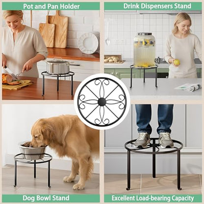 5 Pack Metal Plant Stand, Heavy Duty Anti-Rust Iron Flower Pot Holder for Indoor Outdoor Garden - color: S-Black