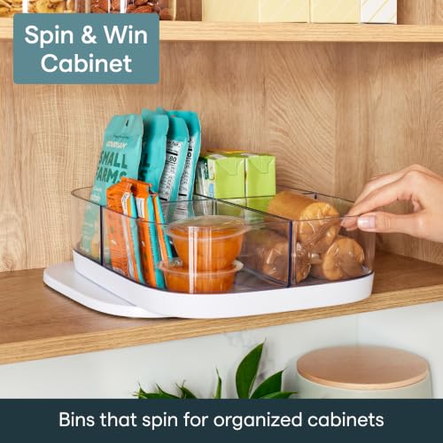 YouCopia MagicTrack Turntable with 4 Bins, Rectangle Lazy Susan Organizer - size: Turntable with Bins