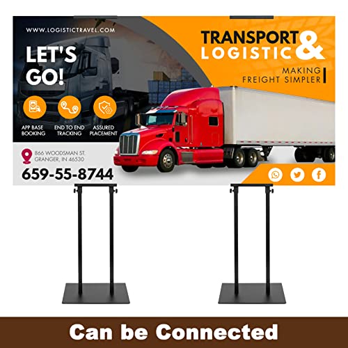 Black Pedestal Poster Sign Stand for Display, Adjustable Height Up to 80 Inchs, Heavy Duty Banner Double Sided Sign Holder for Board & Foam - style: 1
