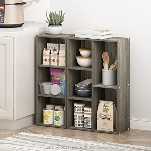 Furinno Luder 5-Cube No Tool Assembly Open Shelf, French Oak - color: French Oak, size: 5-Cube No Tool