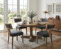 RIVOVA Mid Century Modern Dining Chairs Set of 4 Linen Fabric Upholstered Kitchen Side Chairs with Nailhead Trim, Modern Kitchen Armless Solid Wood Dining Chairs, Charcoal - color: Charcoal Nailhead