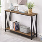 FOLUBAN Rustic Sofa Console Table, 2-Tier Industrial Entryway Hallway Table for Living Room, Oak - color: Oak
