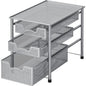 Simple Houseware Stackable 3 Tier Sliding Basket Organizer Drawer, Silver - color: Silver, size: 3-Tier