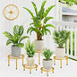 5 Pack Gold Round Small Outdoor Plant Stand for Patio(GoldFlower) - color: GoldFlower