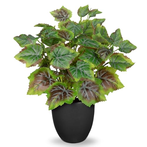 Villa Como 14.5" Artificial Plants Indoor Home Decor Small Faux Grape Plant | Silk Fake Potted Plants for Shelves Desks Living Room Office, Decorative Faux Potted Greenery Tropical House Plant - color: # Rusted Green