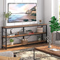 Tribesigns 71" Sofa Tables Extra Long Couch Table, Narrow Long Console Table, Entryway Table,Sofa Table with 3 Tiers Storage Shelves (Rustic Brown) - color: Rustic Brown