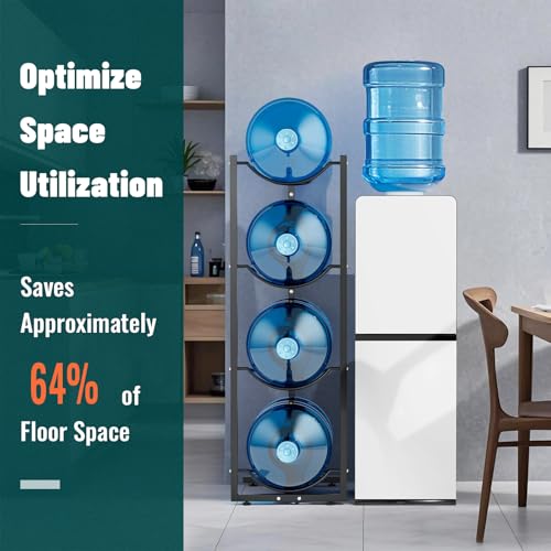 MYLOLF 5 Gallon Water Jug Holder : 4 Tier Water Jug Stand Holder for 5 Gallon Water Dispenser- 5 Gal Water Bottle Storage Rack Organizer for Home Kitchen Garage (4 Tier) - size: 4 Tier