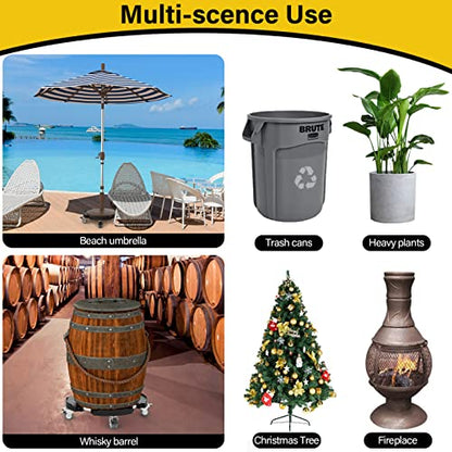 Goovilla Plant Stand with Wheels 440LBS Load,2Pack, Adjustable 15-22",Black | Heavy Duty Plant Caddy with Lockable Caster Wheels, Rolling Stand/Dolly/Roller for Indoor Outdoor Large Planter, Flower Pot - color: Black