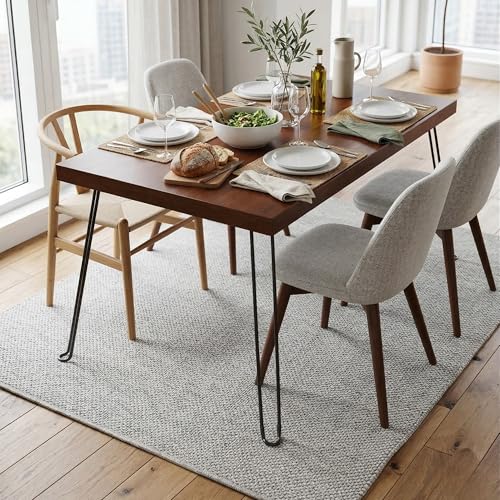 Sleekform Wooden Folding Dining Table for 4, 47 x 30 Inch | Collapsible Hairpin Legs, Portable & Lightweight for Small Spaces - color: Walnut, size: 47 x 30