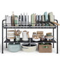NETEL Adjustable Under Sink Organizers and Storage,Pots and Pans Organizer Under Kitchen Cabinet,Pan Lid Organizers Inside Cabinet,Expandable Cabinet Storage Shelf with Pan Rack and 14 Dividers - size: Multi-functional with 2 pot holders