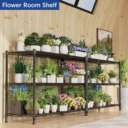 REGILLER 3-Wire Shelf Adjustable Heavy Duty Storage Shelves,Metal Organizer Wire Rack for Laundry Bathroom Kitchen Pantry Closet Garage Shelving(Black,24" Dx59.6 Wx47.6 H) - size: 3tier 24"D x 59.6"W x 47.6"H
