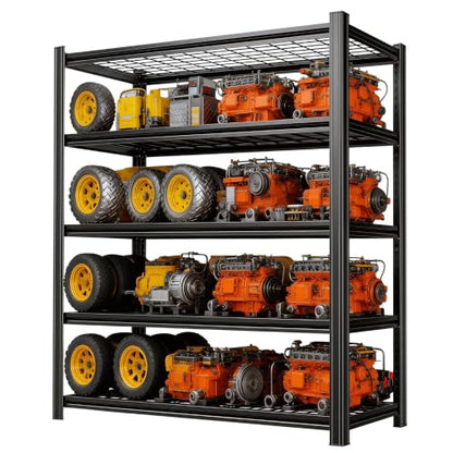 Garage Shelving, Heavy Duty Storage Shelves, Adjustable Boltless Units | Metal Shelving with Double Layer Posts, Industrial Steel Shelving for Garage Basement Warehouse Kitchen, Black, 72H*35W*16D - size: 35W*72H*16D-5T