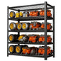 Garage Shelving, Heavy Duty Storage Shelves, Adjustable Boltless Units | Metal Shelving with Double Layer Posts, Industrial Steel Shelving for Garage Basement Warehouse Kitchen, Black, 72H*35W*16D - size: 35W*72H*16D-5T