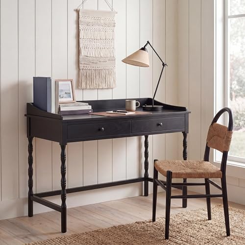 SAFAVIEH Home Collection Astaroth Matte Black 2-Drawer Computer Table Office Writing Desk - color: Matte Black
