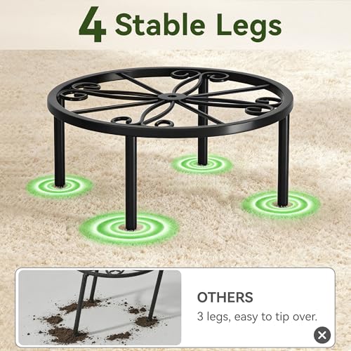 bussdis 10.24IN Short Plant Stand-Heavy Duty Flower Pot Stand, Potted Plant Holder, Anti-rust Metal Plant Pot Shelf for Room Indoor and Outdoor Courtyard, Gardens.