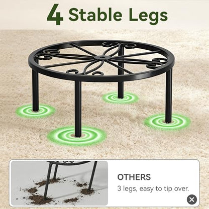 bussdis 10.24IN Short Plant Stand-Heavy Duty Flower Pot Stand, Potted Plant Holder, Anti-rust Metal Plant Pot Shelf for Room Indoor and Outdoor Courtyard, Gardens.