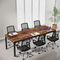 Tribesigns 6.5 FT Conference Room Table, 78.74" W x 27.56" D Large Office Conference Table, Modern Seminar Meeting Table Desk for Boardroom, Meeting Room (1, Rustic Brown) - color: Rustic Brown