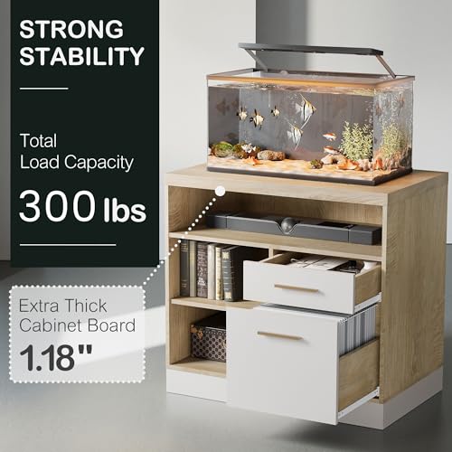 2 Drawer Wood File Cabinet for Home Office Storage, White Wanult | Filing Cabinet for A4 / Letter Documents, 31.5"W * 19.5"D * 29.5"H, Credenza w/ Built-in Power Outlet, Printer Stand - color: Light Walnut