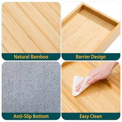 Bamboo Couch Arm Tray Table，Foldable Sofa Armrest Tray Table for Couch，Flexible and Anti-Slip Couch Arm Cup Holder，Portable Sofa Arm Chair Table for Drink,Cups, Eats，Snacks, Phone, Remote - color: Bamboo