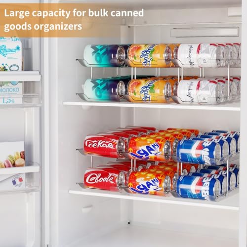 LXLXXL Can Organizer for Pantry Canned Food Storage Goods Holders 4 Tier | Automatic Rolling,Clear Acrylic Can Storage Rack,Sturdy and Stackable,for Fridge Cabinet Pantry Kitchen desktop Storage - size: 4Tier*3