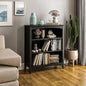 Camaflexi Shaker Style 3 Shelf Bookcase/Solid Wood / 36" High/Adjustable Shelving/Closed Back/Display Bookshelf for Living Room, Bedroom, Home and Office, Black - color: Black, size: 36"