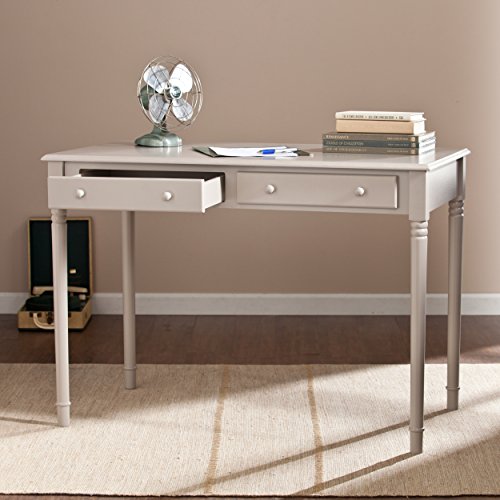 SEI Furniture - Janice 2-drawer Writing Desk - Gray - Transitional Design, Grey Finish - Ideal for Home Office, Bedroom (HO8796) - color: Grey