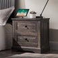 T4TREAM 24" Farmhouse Nightstand with Charging Station, Dark Rustic Oak | End Table, 2 Large Storage Drawers, Rustic Wood Sofa Bedside Table, Bedroom, Living Room - color: Dark Rustic Oak, size: 24"W*15.75"D*24"H