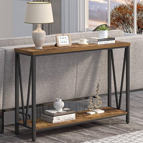 EXCEFUR Entryway Table, Narrow Sofa Console Tables Behind Couch, Modern Entry Table for Hallway Entrance Living Room, Rustic Brown - color: Rustic Brown