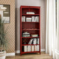 Camaflexi Shaker Style 6 Shelf Bookcase/Solid Wood / 72" High/Adjustable Shelving/Closed Back/Display Bookshelf for Living Room, Bedroom, Home and Office, Red Garnet Stain - color: Red Garnet Stain, size: 72"
