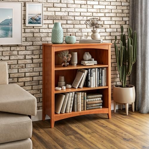 Shaker Style Bookcase - 36"H - Cherry Finish - color: Brown, size: 36"