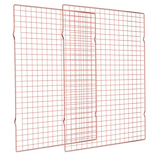Briout Cooling Rack for Baking, 2-Pack 16x10 Inches Baking Rack, Thick Wire Cookie Rack for Cooking, Roasting, Grilling, Drying, Oven Safe, Fits Half Sheet Pan, Rose Gold - color: Rose Gold, size: 16"x10"-2PC