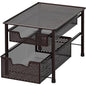 Simple Houseware Stackable 2 Tier Sliding Basket Organizer Drawer, Bronze - color: Bronze, size: 2-Tier