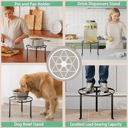 5-Pack Heavy Duty Plant Stand, Metal Flower Pot Holder for Indoor Outdoor Use - color: Diamond-White