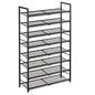 8 Tier Metal Shoe Rack, Tall Shoe Organizer Holds 32-40 Pairs, with Adjustable Flat or Angled Shelves, Shoe Storage Shelf for Closet, Entryway, Garage, Black - size: 8-Tier
