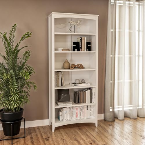 Camaflexi Shaker Style Bookcase, 72", White - color: White, size: 72"