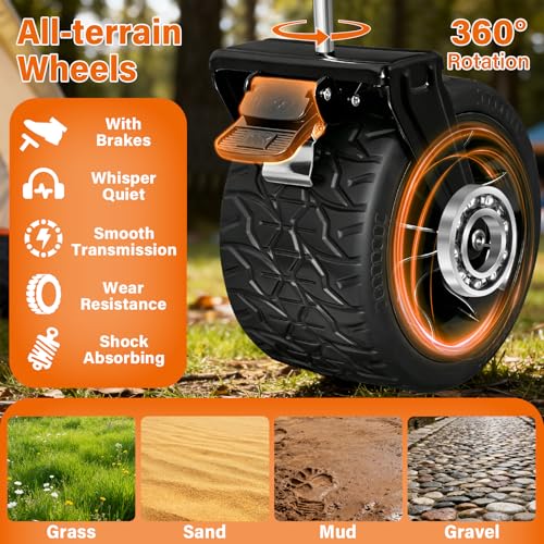 Extra-Large Heavy-Duty Wagons carts Foldable with 600-lbs Capacity & Giant 4" All-Terrain Tank Wheels – Ideal for Beach, Camping, Grocery Hauling and Outdoor Adventures - size: 600LBS