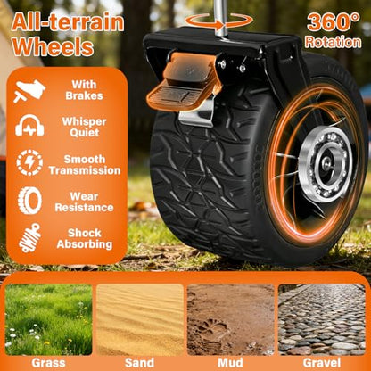 Extra-Large Heavy-Duty Wagons carts Foldable with 600-lbs Capacity & Giant 4" All-Terrain Tank Wheels – Ideal for Beach, Camping, Grocery Hauling and Outdoor Adventures - size: 600LBS