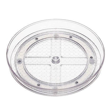 Amazon Basics Clear Rotating Lazy Susan Turntable Organizer for Condiments, 9-Inch, 2-Pack - size: 9" Diameter, 2-Pack
