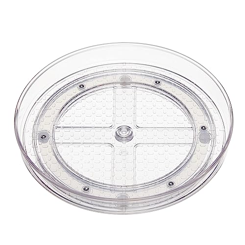 Amazon Basics Clear Rotating Lazy Susan Turntable Organizer for Condiments, 9-Inch, 2-Pack - size: 9" Diameter, 2-Pack