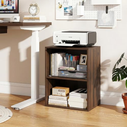 Giantex 2-Cube Bookshelf, 2-Layer Storage Shelf Bookcase | Display Shelf with Open Storage Space for Living Room, Home Office, Multi-Functional Furniture Display Cabinet, Dark Walnut - color: Dark Walnut
