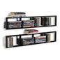 You Have Space Wall Mount 34 Inch Media Storage Rack CD DVD Organizer Metal Floating Shelf Set of 2 Black