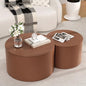 Round Nesting Coffee Table Set of 2 Modern Round Walnut Coffee Table Small Circular End Table Side Table Coffee Tables Circle Nested Coffee Tables for Living Room (Brown A Large) - color: Brown a Large