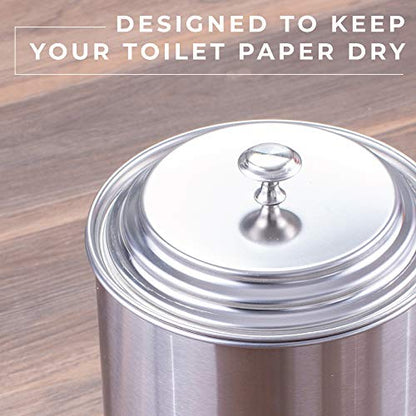 JS Jackson Supplies Free Standing Extra Large Toilet Paper Holder - Stainless Steel - color: Stainless Steel