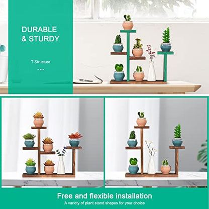 Wooden Tabletop Plant Stand - 5 Tier Succulent Plant Holder Decorative Planter Holder, Small Desktop Flower Pot Rack Shelf for Decoration Living Room Home Office Windowsill