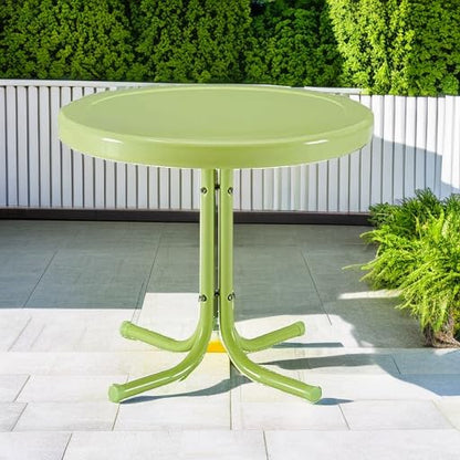 Crosley Furniture Griffith Weather Resistant Retro Metal Outdoor Side Table for Patio, Deck, Porch, Key Lime - color: Key Lime